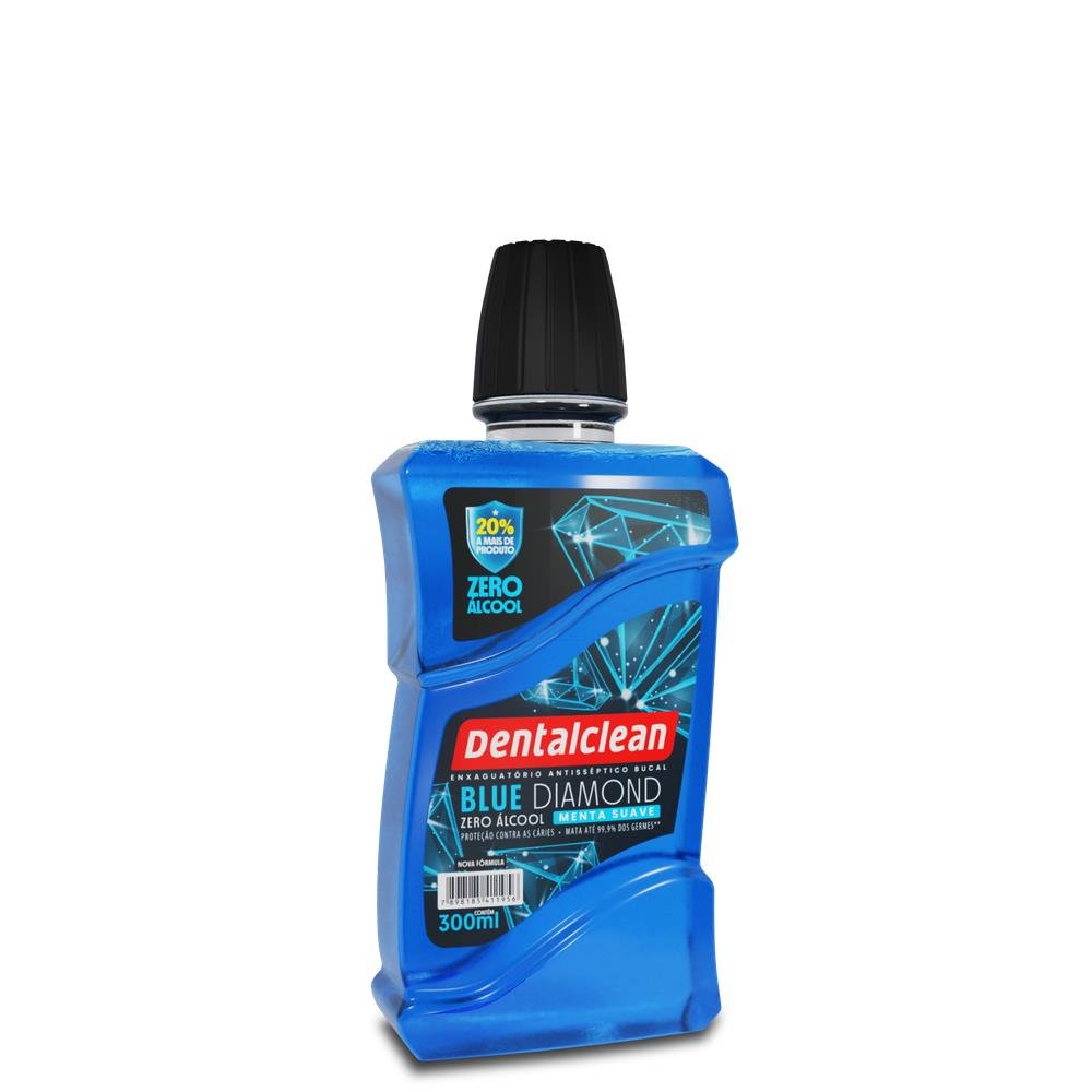 Enxaguante Bucal Zero Álcool Menta Suave Dentalclean Blue Diamond Frasco 300ml