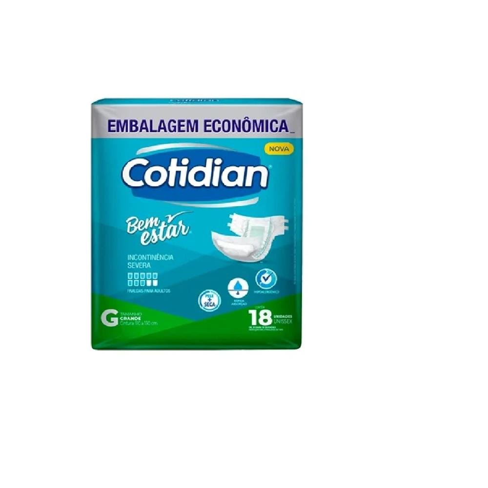 Fralda Cotidian Bem Estar Mega G 18 Unidades