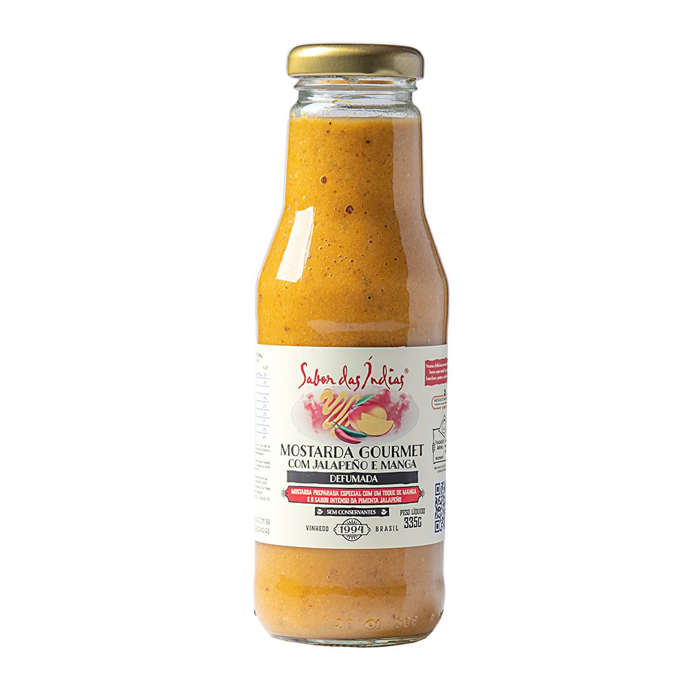 Mostarda Gourmet Defumada Com Jalapeño E Manga 335g - Sabor das Índias