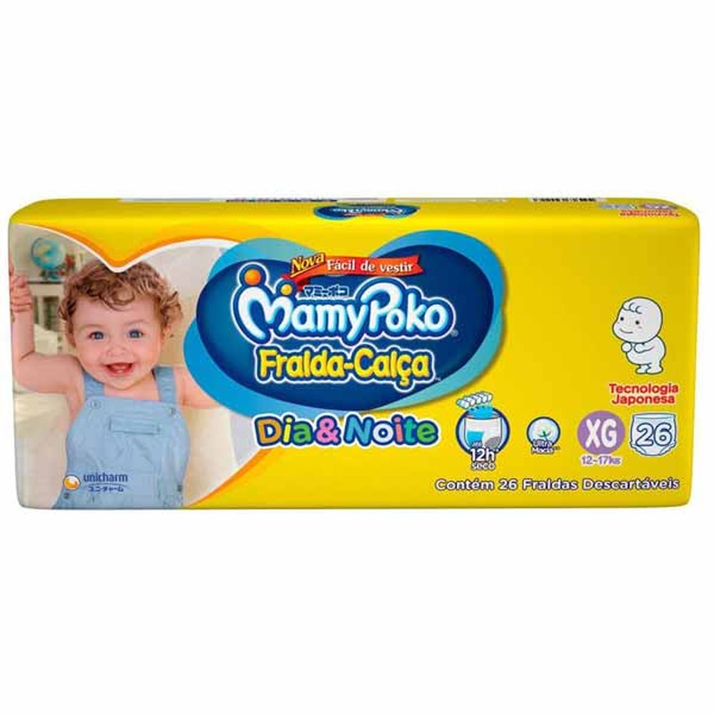 Fralda Calca Dia & Noite Mamypoko Jumbo XG 26 Unidades