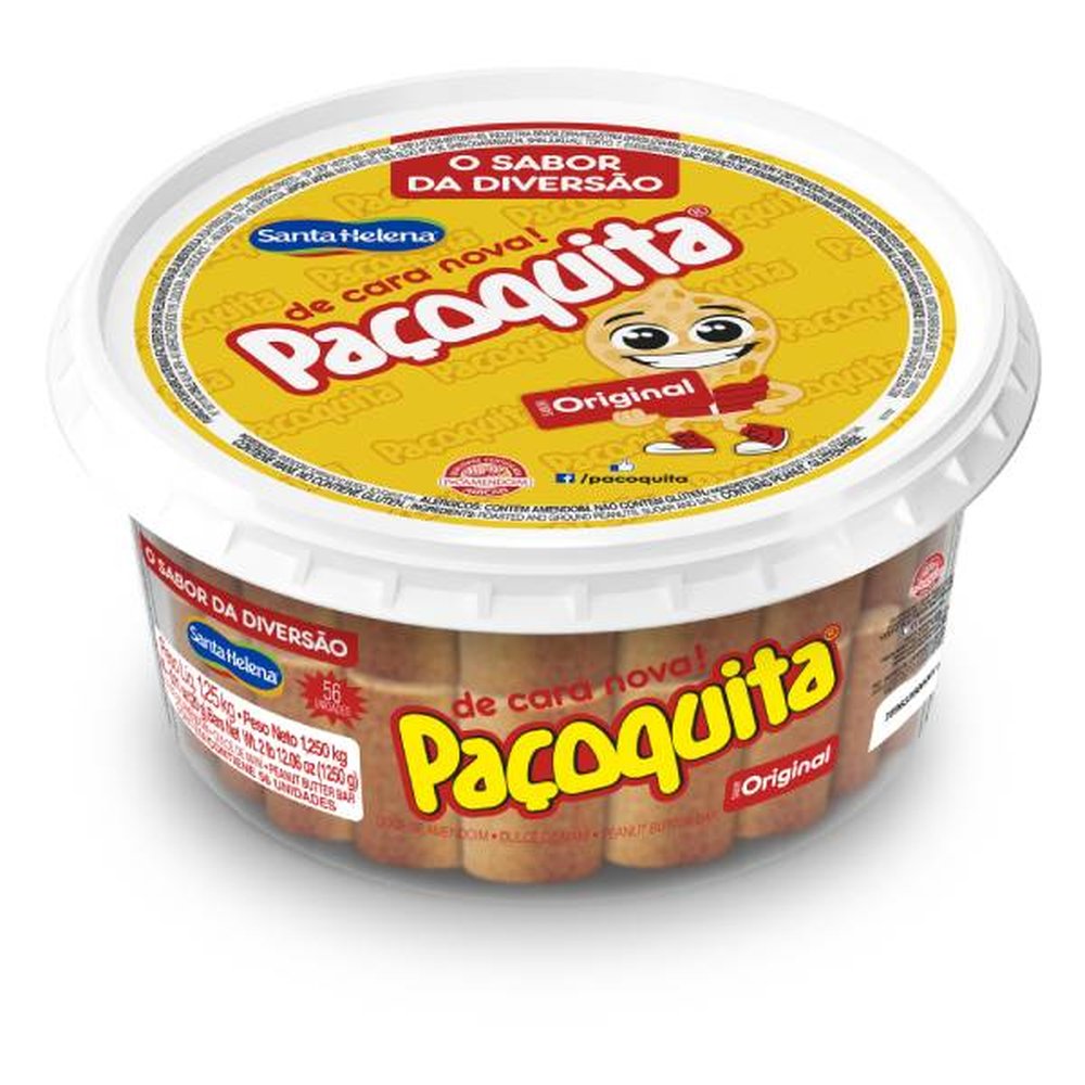 Paçoquita Rolha Desembalada Pote De 1,25Kg Com 56 Unidades
