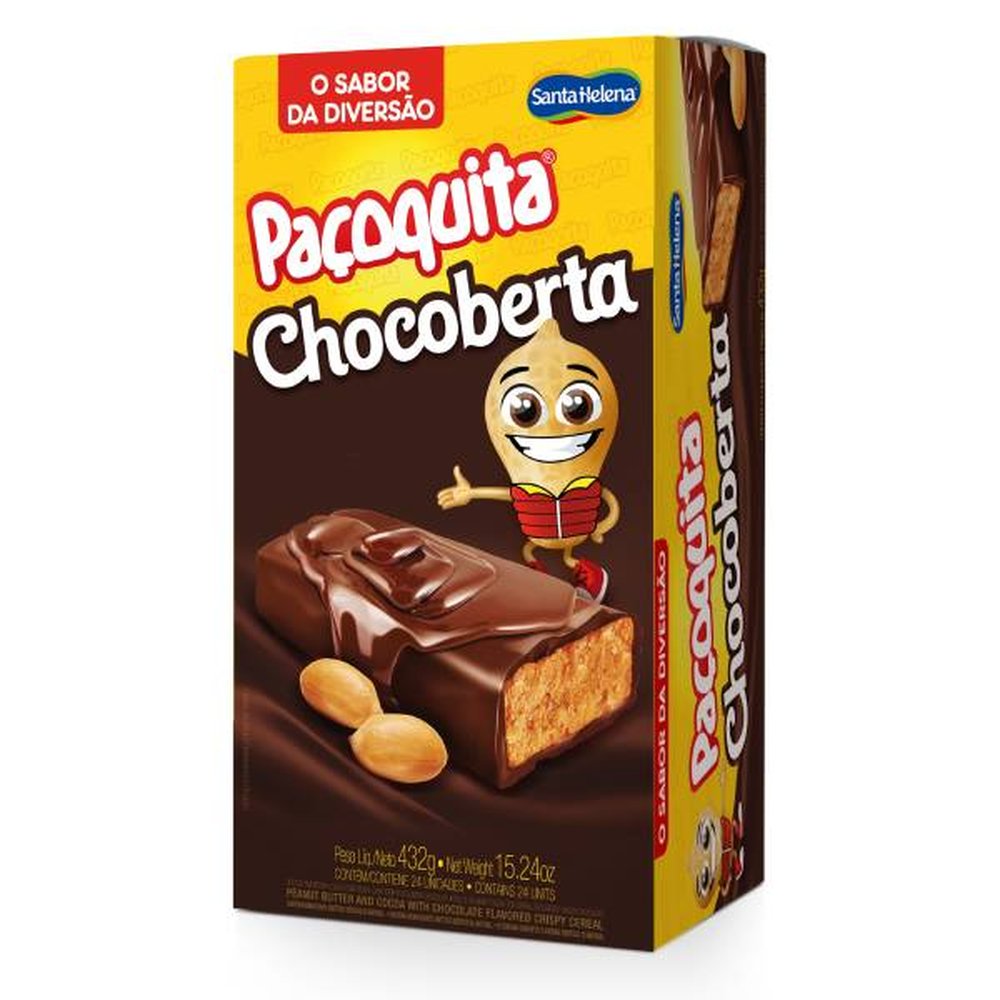 Paçoquita Coberta Com Chocolate Display De 432G Com 24 Unidades