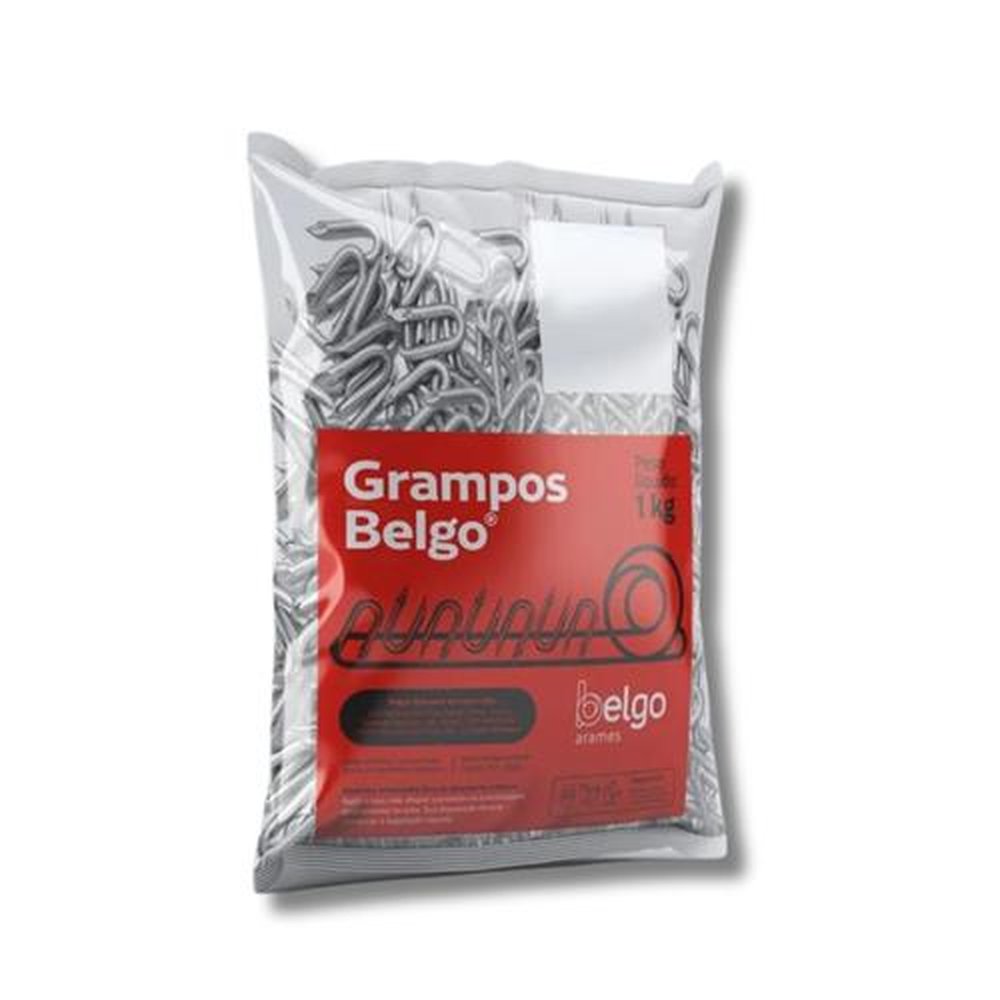 Grampo Belgo Polido para Cerca 1x9 Embalagem com 1Kg