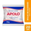 Algodão Apolo Bolas Hidrófilo 50g 20Un