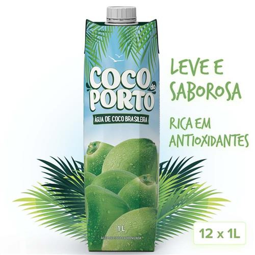 Agua de Coco Coco do Porto 1 litro - Caixa com 12 unidades