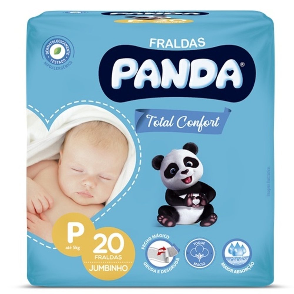Fralda Descartavel Economica Jumbinho Panda P Com 20