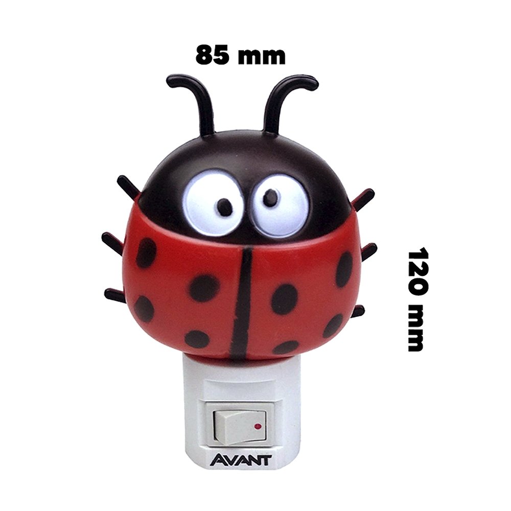 Luminária Infantil Avant Luz Noturna Led Joaninha 1W 3K 80 Lumens