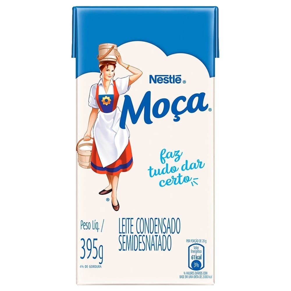 Leite Condensado Semidesnatado Moça Nestlé 395g - Caixa com 27 Unidades