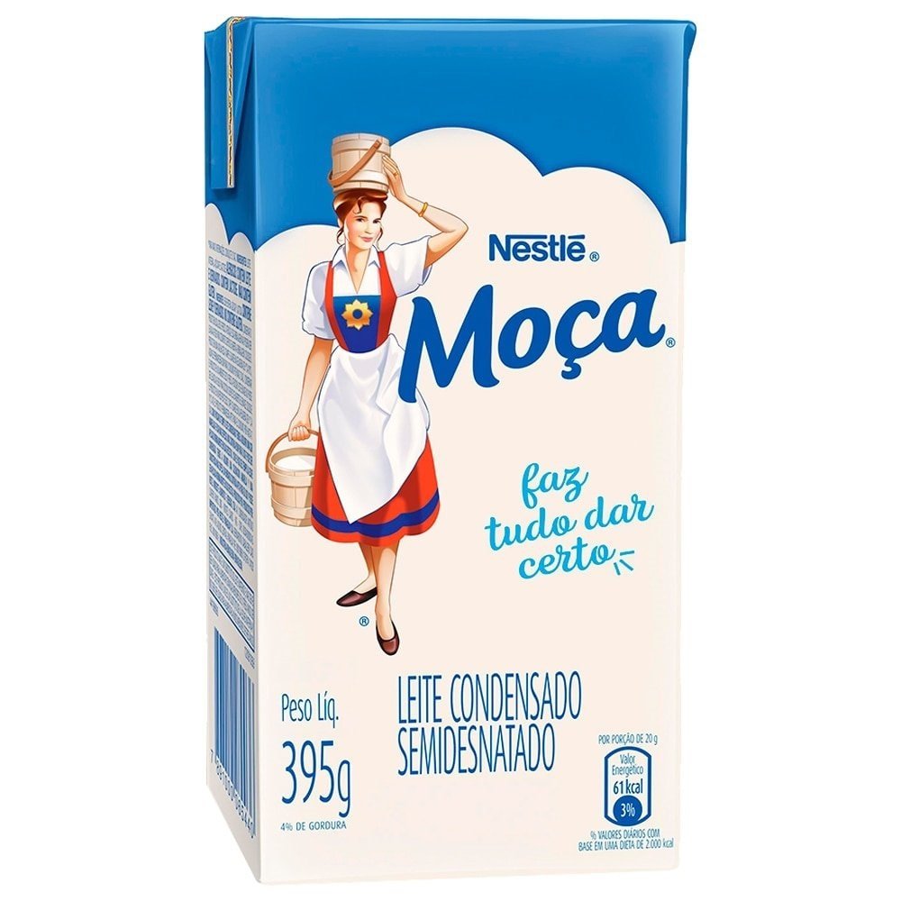 Leite Condensado Semidesnatado Moça Nestlé 395g - Caixa com 27 Unidades