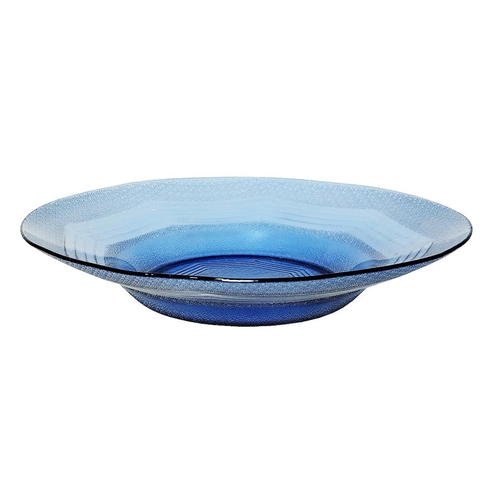 Prato Redondo Azul Listrado 22,60cm Sl0801