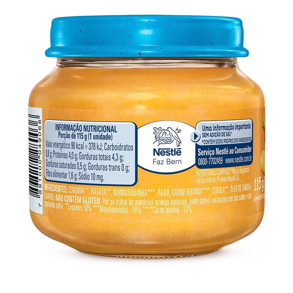Papinha Carne, Legumes e Mandioquinha Nestle 115g
