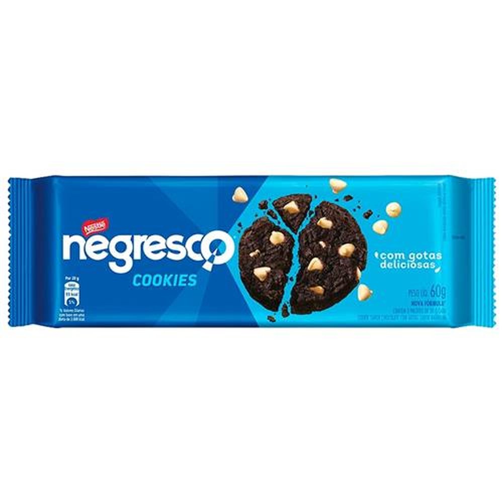 Biscoito Cookies Chocolate com Gotas de Baunilha Negresco Nestlé 60g
