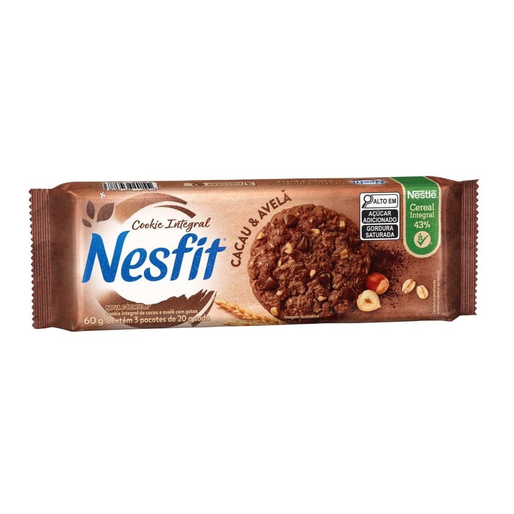 Biscoito Cookies Cacau e Avelã Nesfit Nestlé 60g