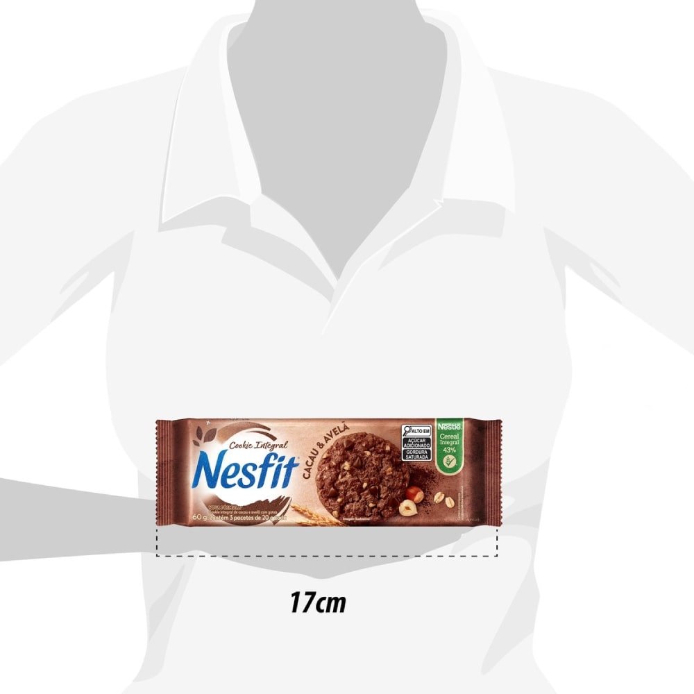 Biscoito Cookies Cacau e Avelã Nesfit Nestlé 60g