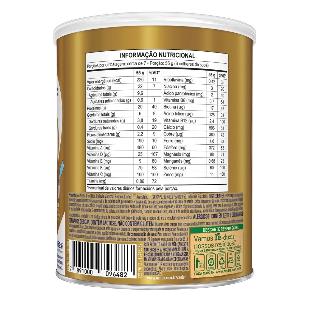 Complemento Alimentar Nutren Senior Sem Sabor 370g
