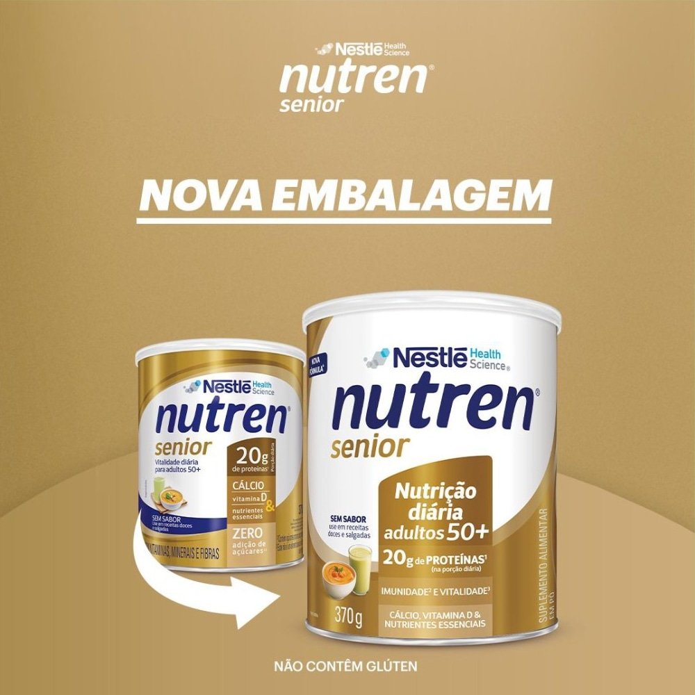 Complemento Alimentar Nutren Senior Sem Sabor 370g
