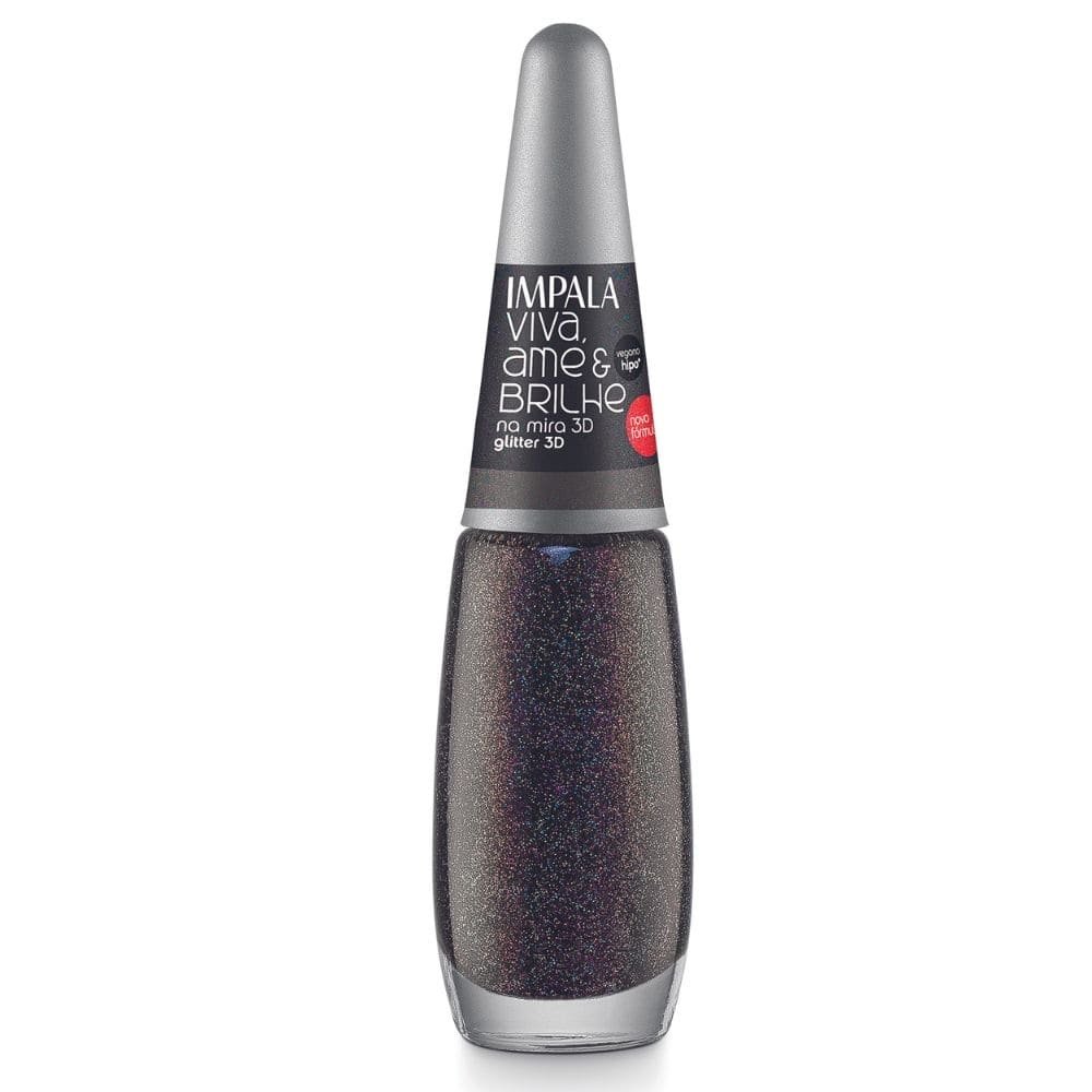 Esmalte Impala Viva, Ame e Brilhe Glitter, Na Mira - Blister, 7,5ml
