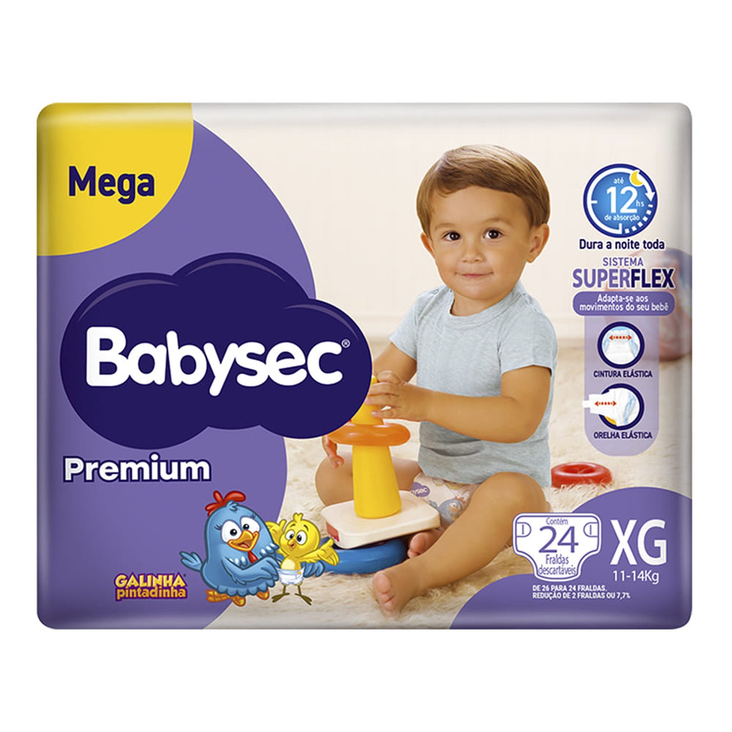 Fralda Babysec Premium Mega Xg Com 24