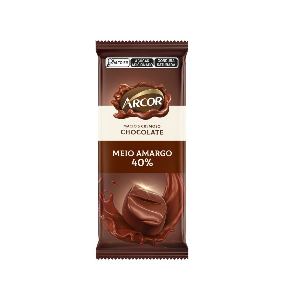 CHOCOLATE ARCOR TABLETE MEIO AMARGO 12X80G