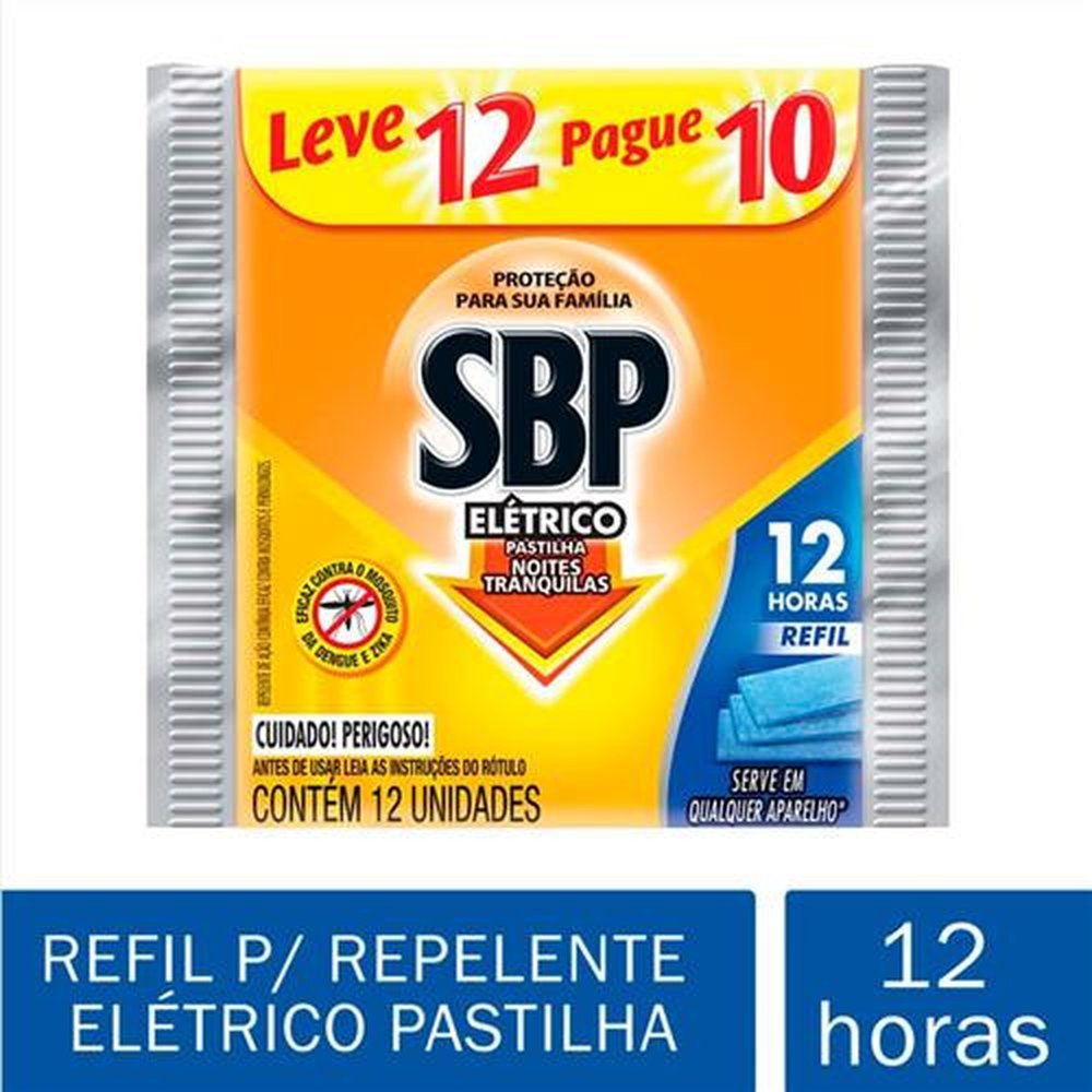 Inseticida Elétrico SBP Refil 20 Embalagens com 12 Unidades