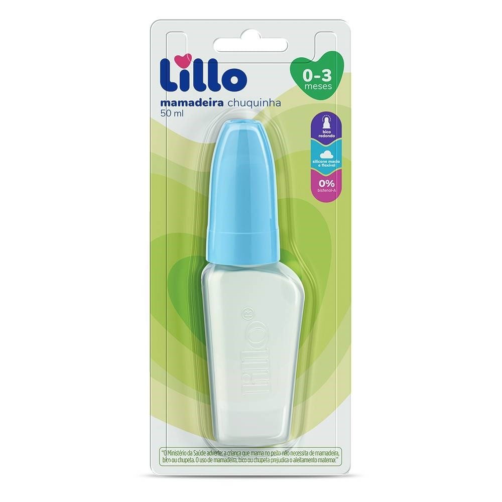 Mamadeira Lillo Miniform com Bico de Silicone Azul 50ml