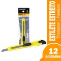 Estilete Estreito Premium 9mm - Embalagem com 12 Unidades