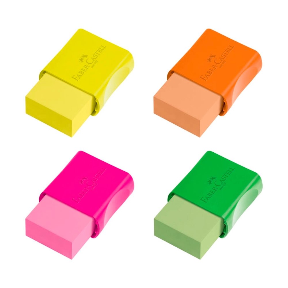 Borracha Faber Castell Max Neon Embalagem com 24 Unidades