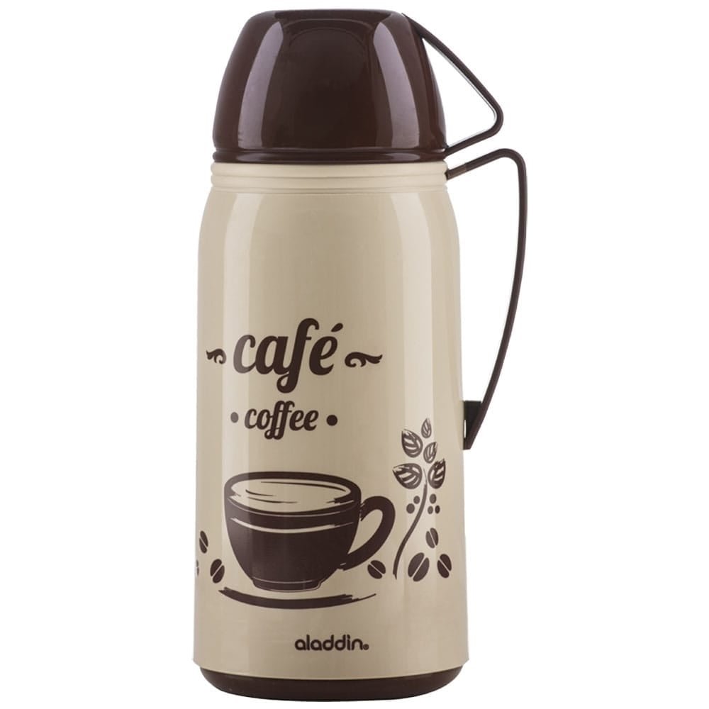 Garrafa Térmica Aladdin Coffee Line 1 Litro Rosca Decorada Terra