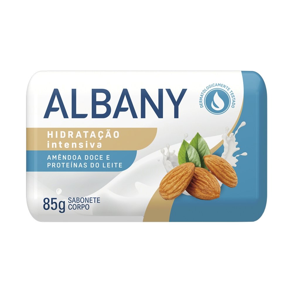 Sabonete Albany Hidratação Intensiva Amêndoa Doce Proteínas do Leite 80g