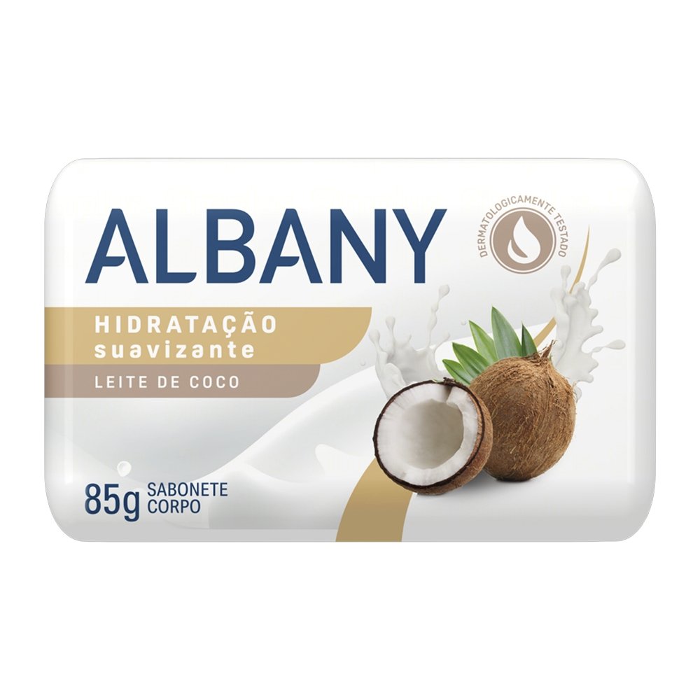 Sabonete Albany Hidratação Suavizante Leite de Coco 85g