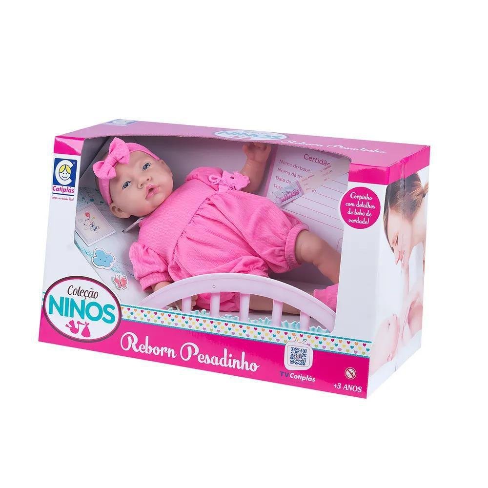 Boneca Colecao Ninos Reborn Cotiplas Pesadinho Menina 2180
