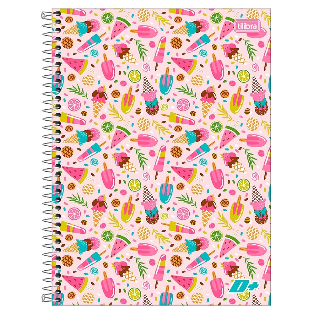Caderno Espiral Tilibra Universitário Capa Dura Mais+ Feminino 16 Matérias 320 Folhas - Embalagem com 2 Unidades (Sortidos)