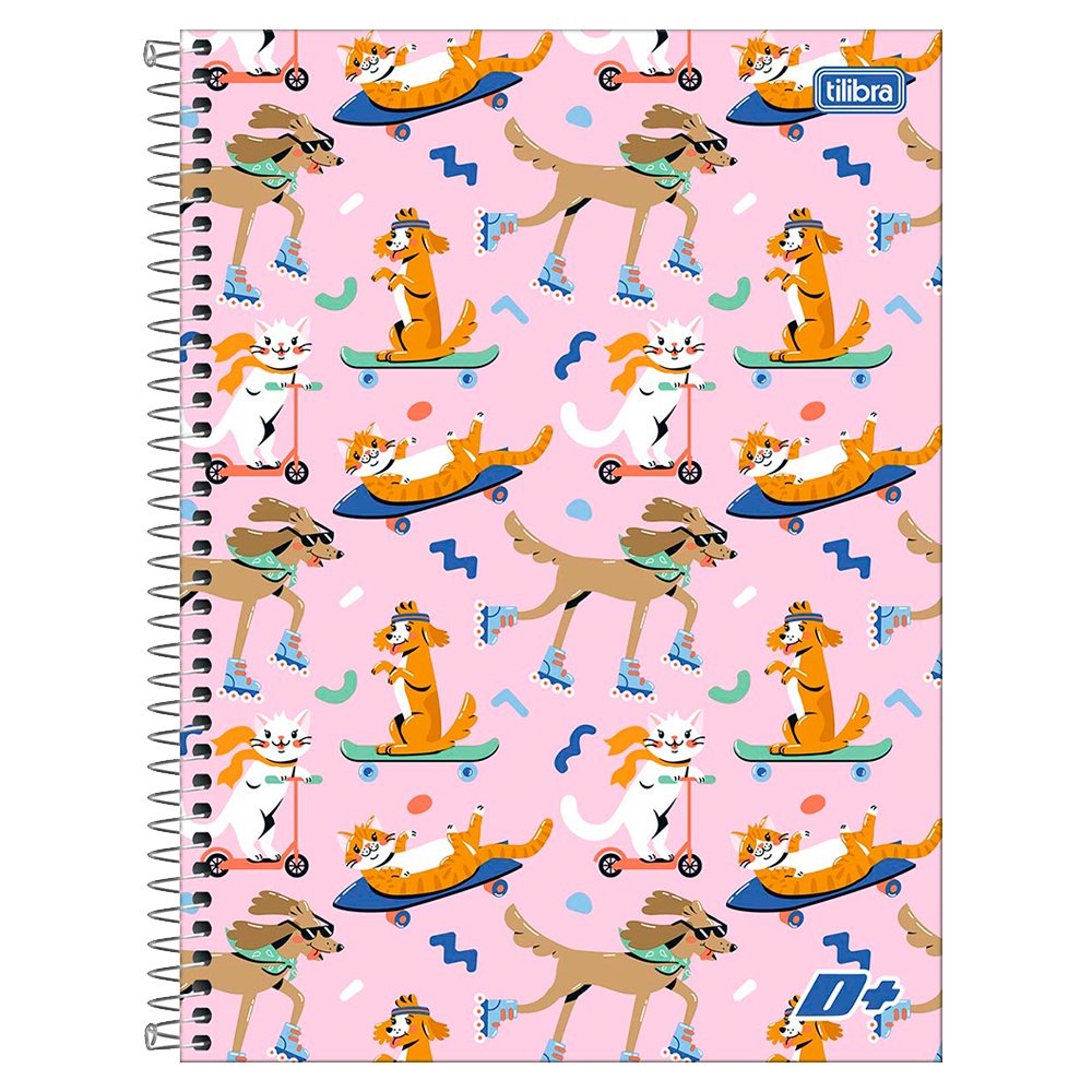 Caderno Espiral Tilibra Universitário Capa Dura Mais+ Feminino 16 Matérias 320 Folhas - Embalagem com 2 Unidades (Sortidos)