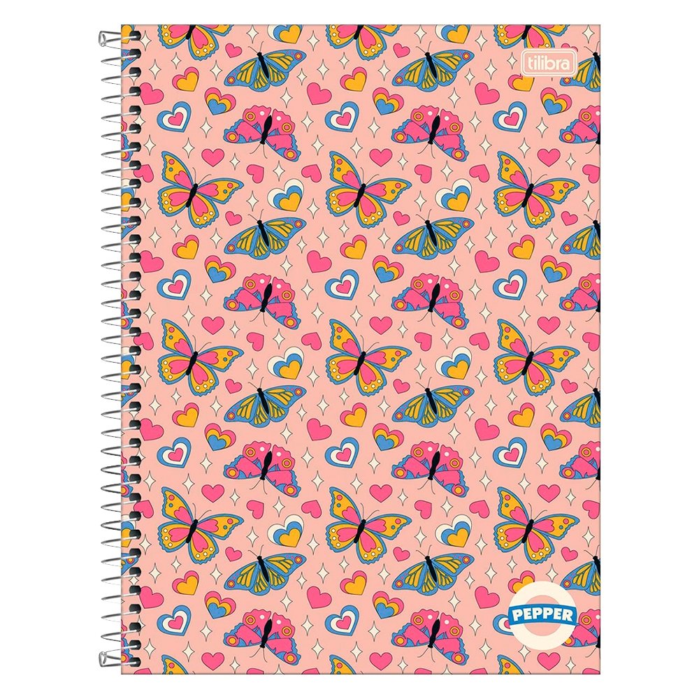 Caderno Espiral Tilibra Universitário Capa Dura Pepper 1 Matéria 80 Folhas - Embalagem com 4 Unidades