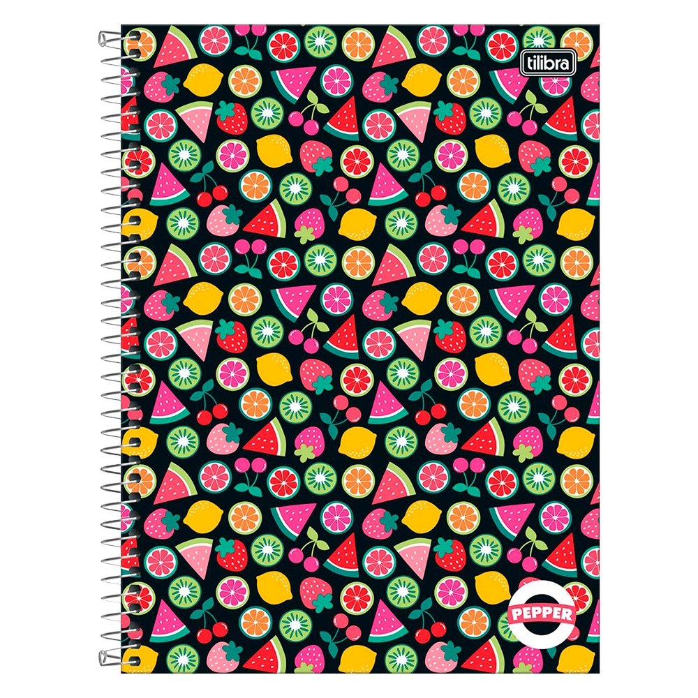 Caderno Espiral Tilibra Universitário Capa Dura Pepper 1 Matéria 80 Folhas - Embalagem com 4 Unidades