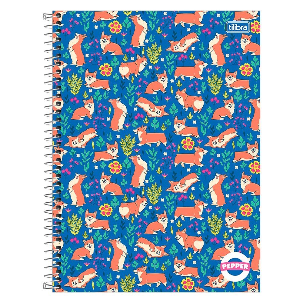 Caderno Espiral Tilibra Universitário Capa Dura Pepper 1 Matéria 80 Folhas - Embalagem com 4 Unidades