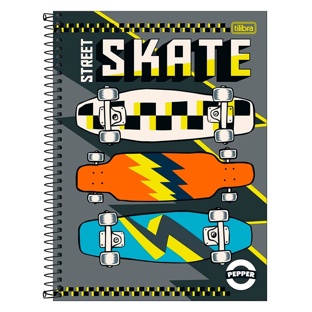 Caderno Espiral Tilibra Universitário Capa Dura Pepper 1 Matéria 80 Folhas - Embalagem com 4 Unidades