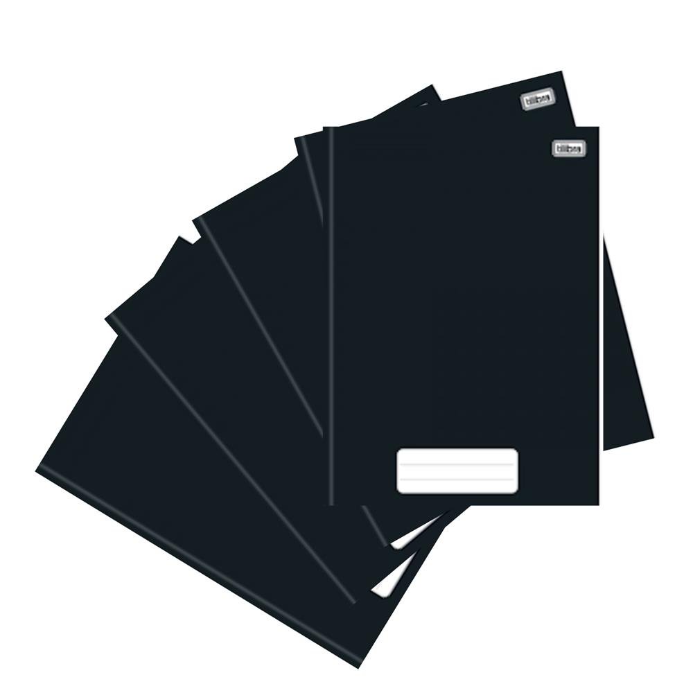 Caderno Brochura Preto Pacote com 5 und