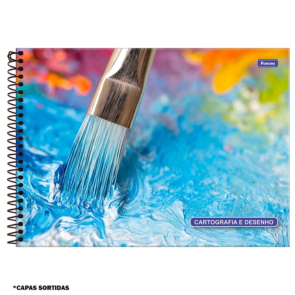 Caderno de Cartografia Desenho Foroni Espiral Capa Flexível 48 Folhas - Embalagem com 10 Unidades