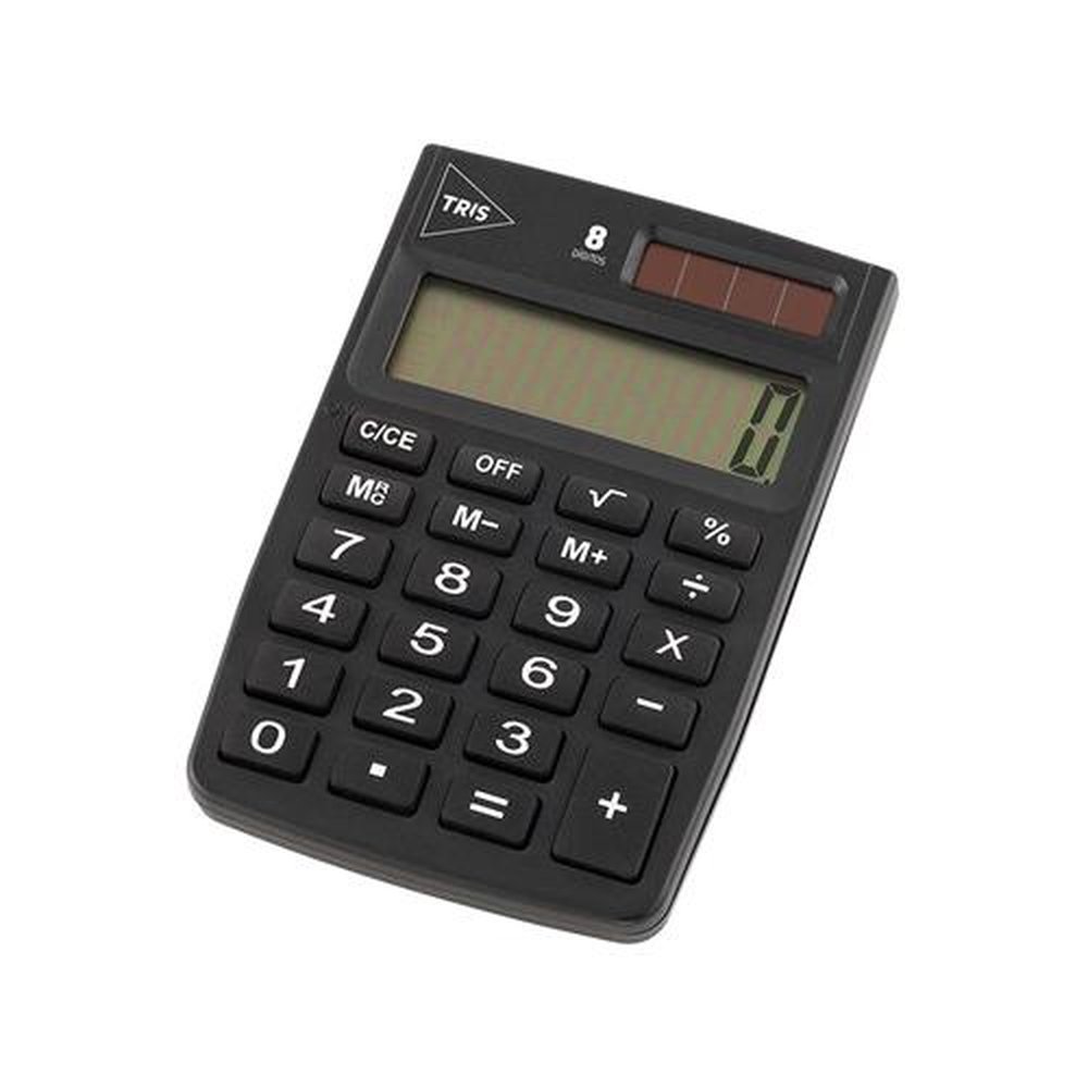 Calculadora de Bolso Tris 8 Dígitos Preta