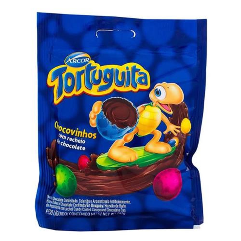 Chocovinhos Tortuguita Ao Leite Display Com 10 Unidades De 50g Arcor ...