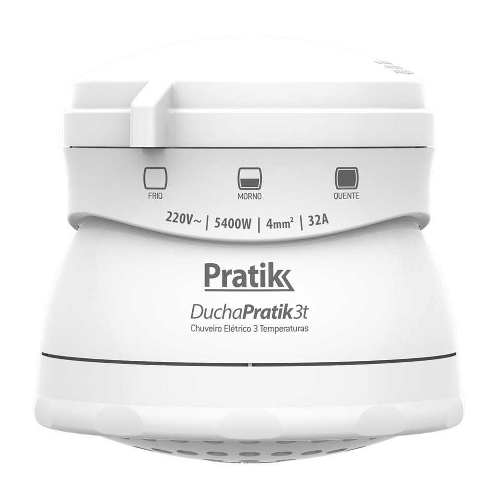 Chuveiro Ducha Pratik 3 Temperaturas, Branco, 5400W, 220V