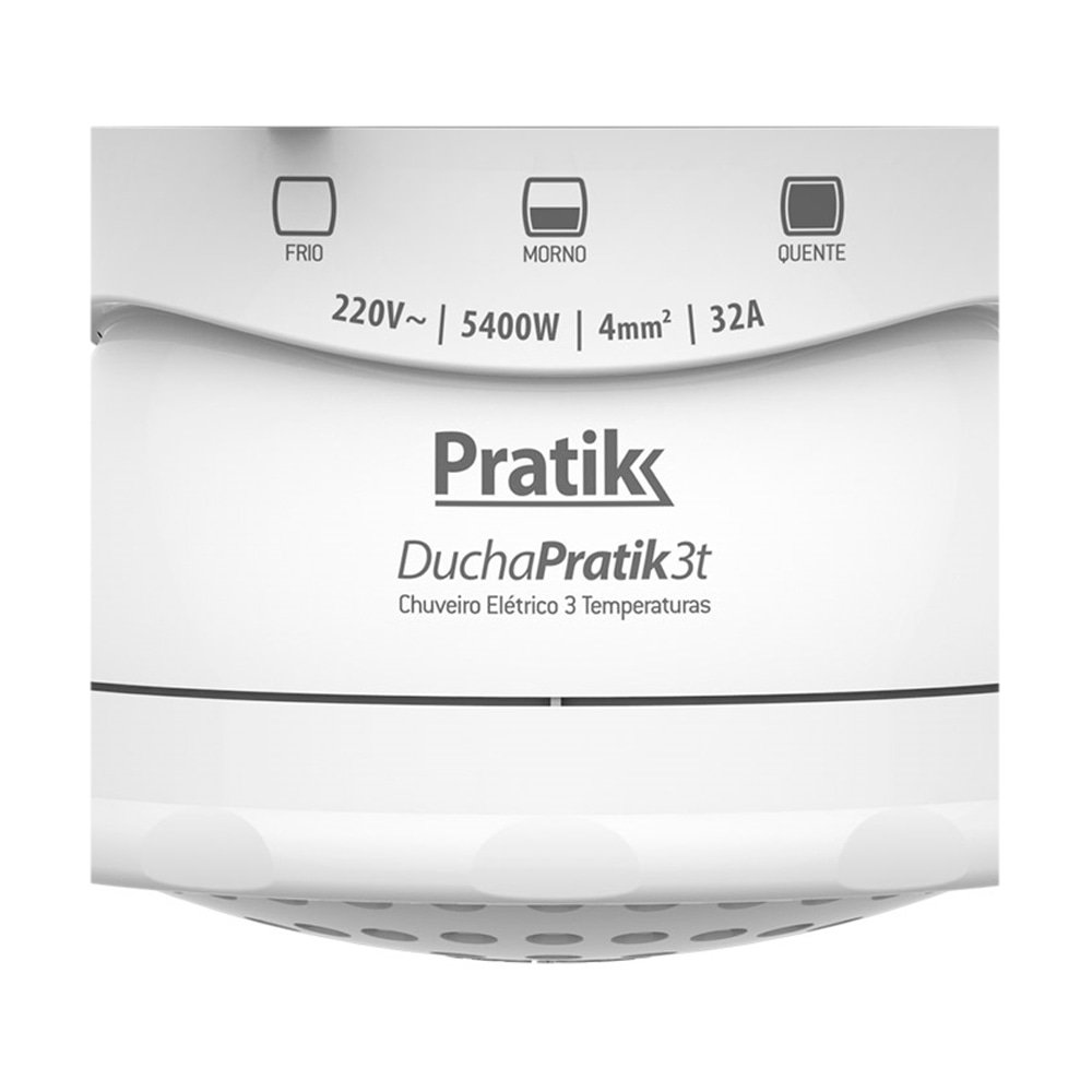 Chuveiro Ducha Pratik 3 Temperaturas, Branco, 5400W, 220V