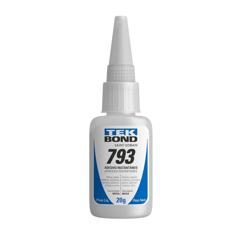 Cola Tekbond 793 Instantânea Antientupimento 20g - Embalagem com 10 Unidades