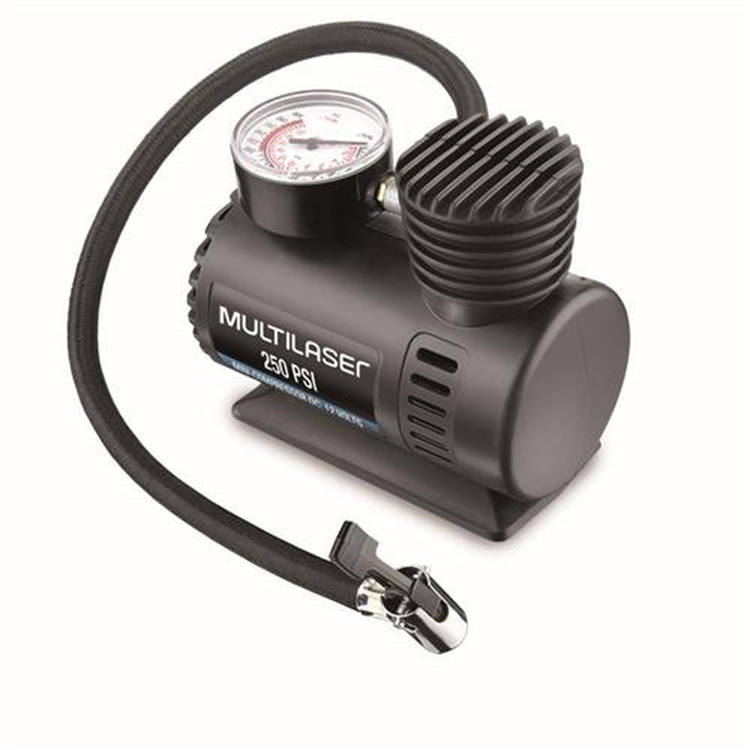 Compressor de Ar 12v Vazão 15l + Min 250psi 3 Bicos Adaptadores Multilaser - AU601
