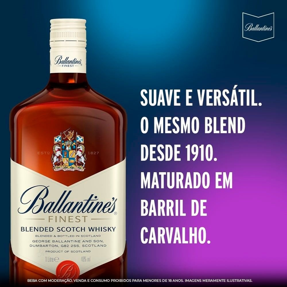Whisky Ballantine's Finest Blended Escocês 1 Litro