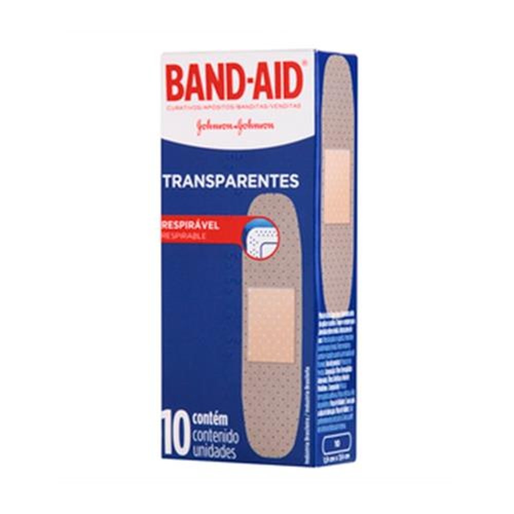 Curativo Band-Aid Johnson Transparente Embalagem com 10 Unidades