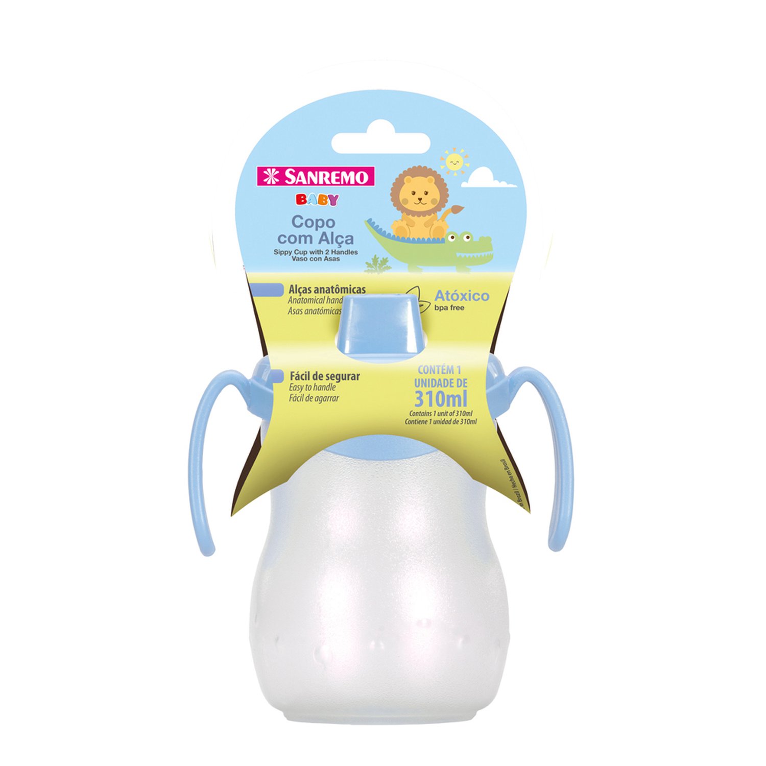 Copo Infantil Plastico Sanremo 310Ml Azul