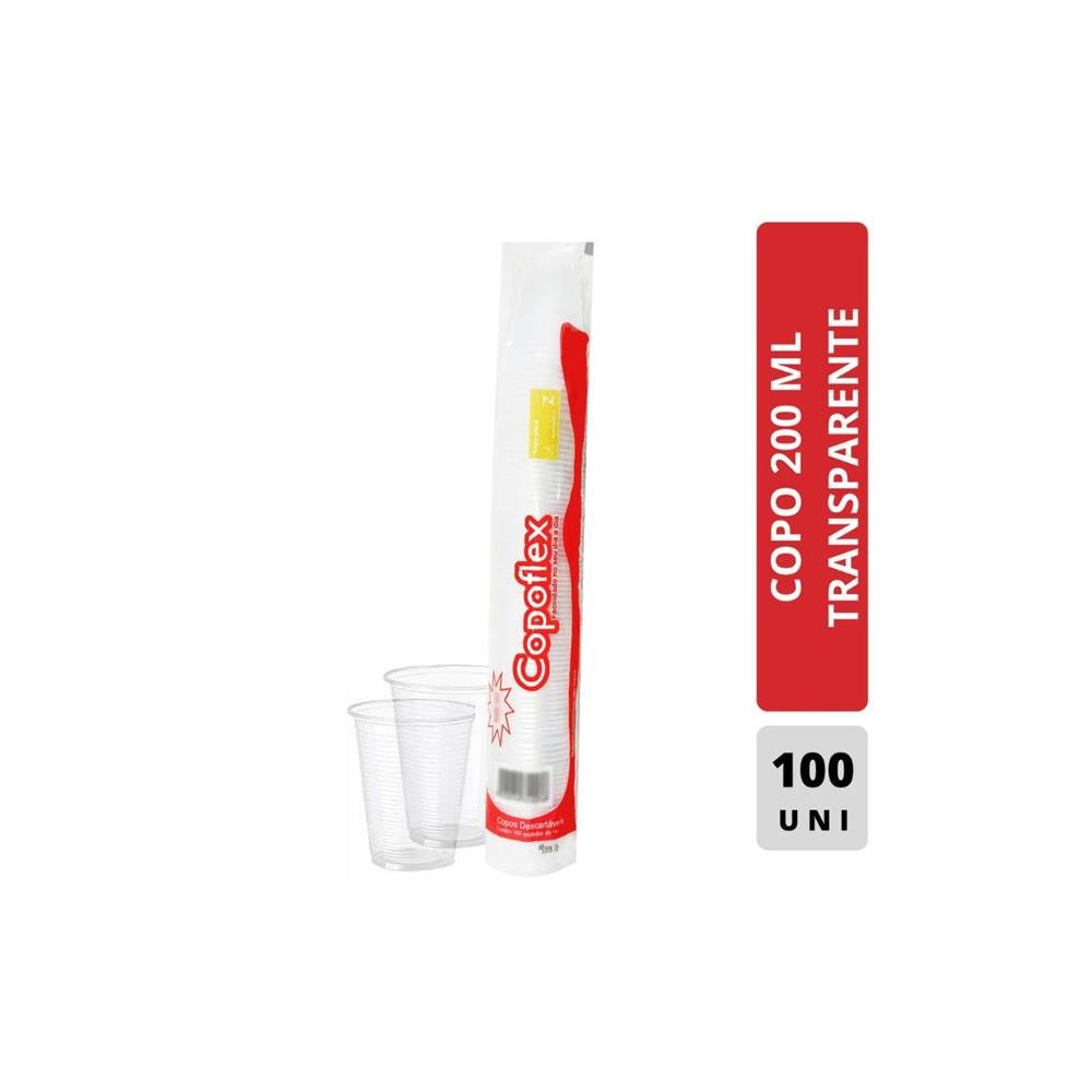Copo Copoflex Descartavel 200 Ml Transparente C/100