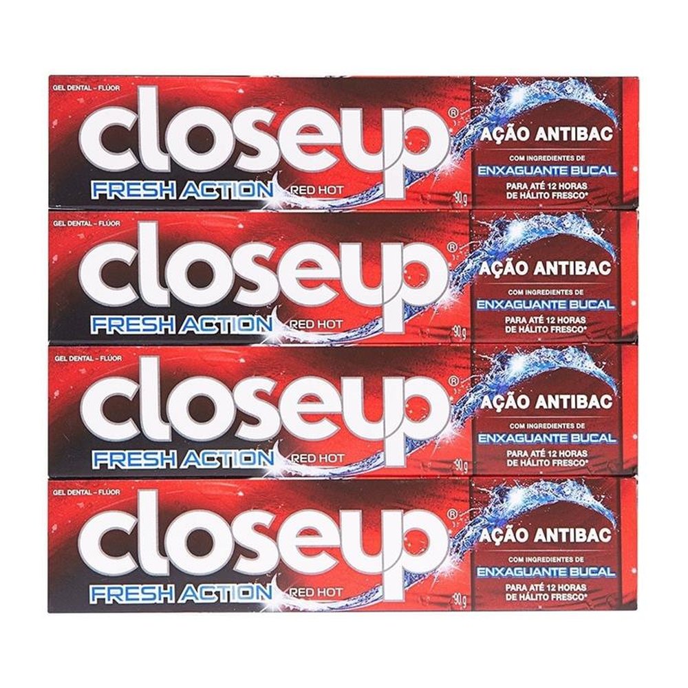 Creme Dental Close-Up Red Rot 90g Embalagem com 12 Unidades